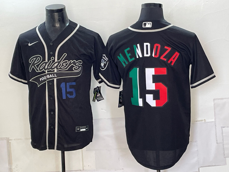 Men 2026 Oakland Raiders #15 Mendoza black Nike Limited NFL Jersey 0930009->oakland raiders->NFL Jersey